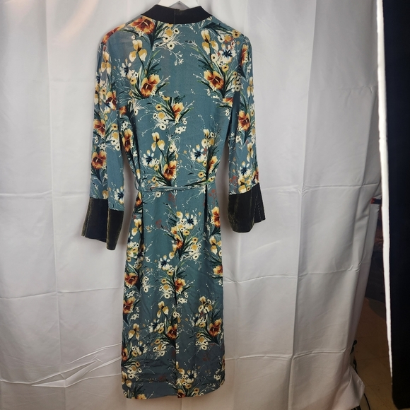 Zara Floral Blue Kimono Jacket - Picture 8 of 10